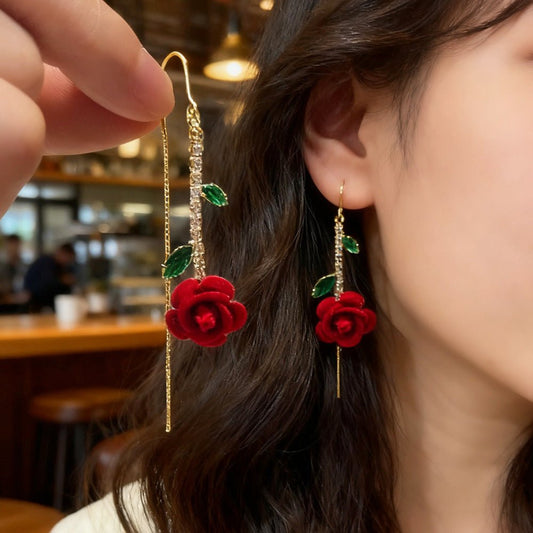 Aretes De Rosas - Amelia Joyería