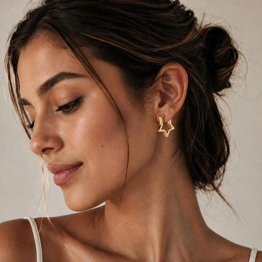 Aretes Estrella de Luz - Amelia Joyería