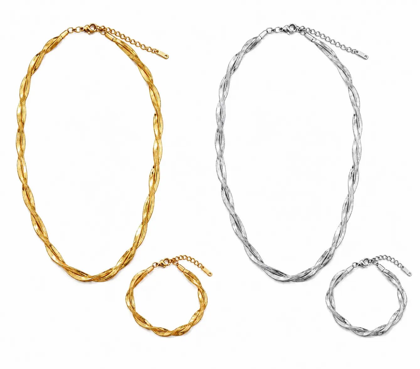 Conjunto Epiga Trenzada - Collar y Pulsera - Amelia Joyería