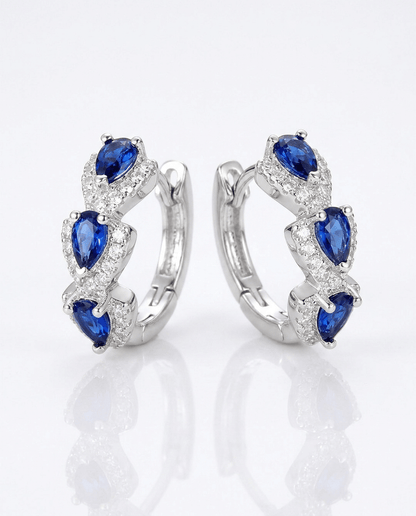 Pendientes Triple Zafiro - Amelia Joyería