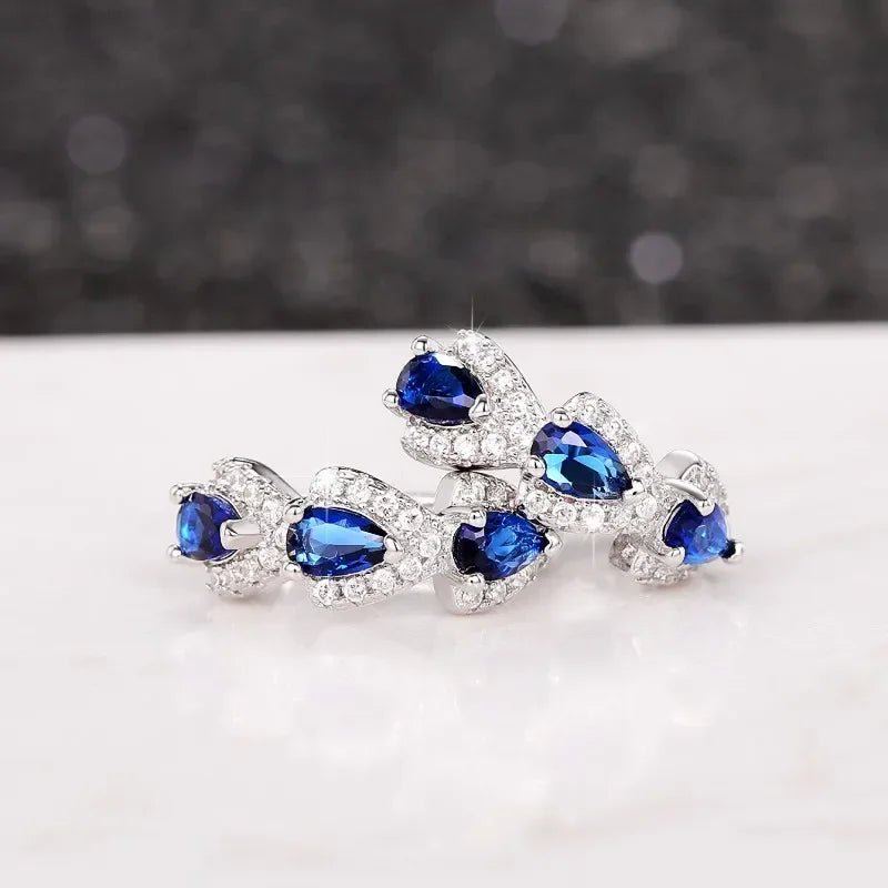 Pendientes Triple Zafiro - Amelia Joyería