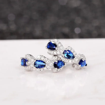 Pendientes Triple Zafiro - Amelia Joyería