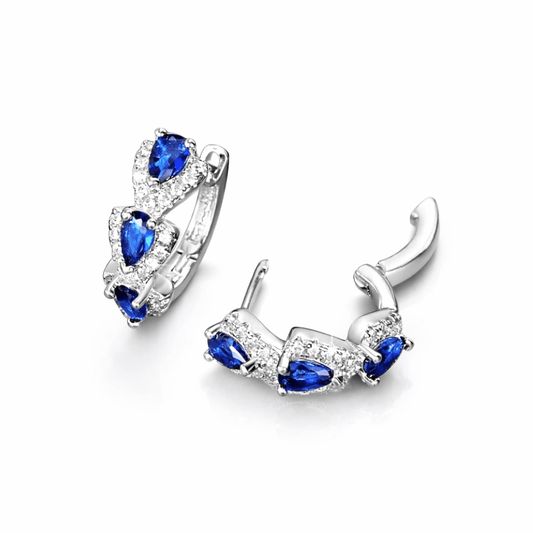 Pendientes Triple Zafiro - Amelia Joyería