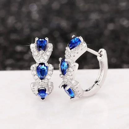Pendientes Triple Zafiro - Amelia Joyería