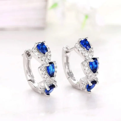 Pendientes Triple Zafiro - Amelia Joyería