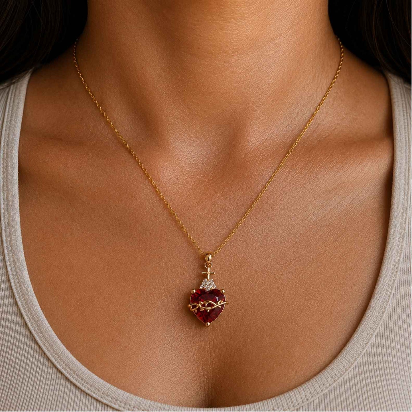 PROMOCIÓN 2x1 Cadena Corazón Santo🎁 - Amelia Joyería